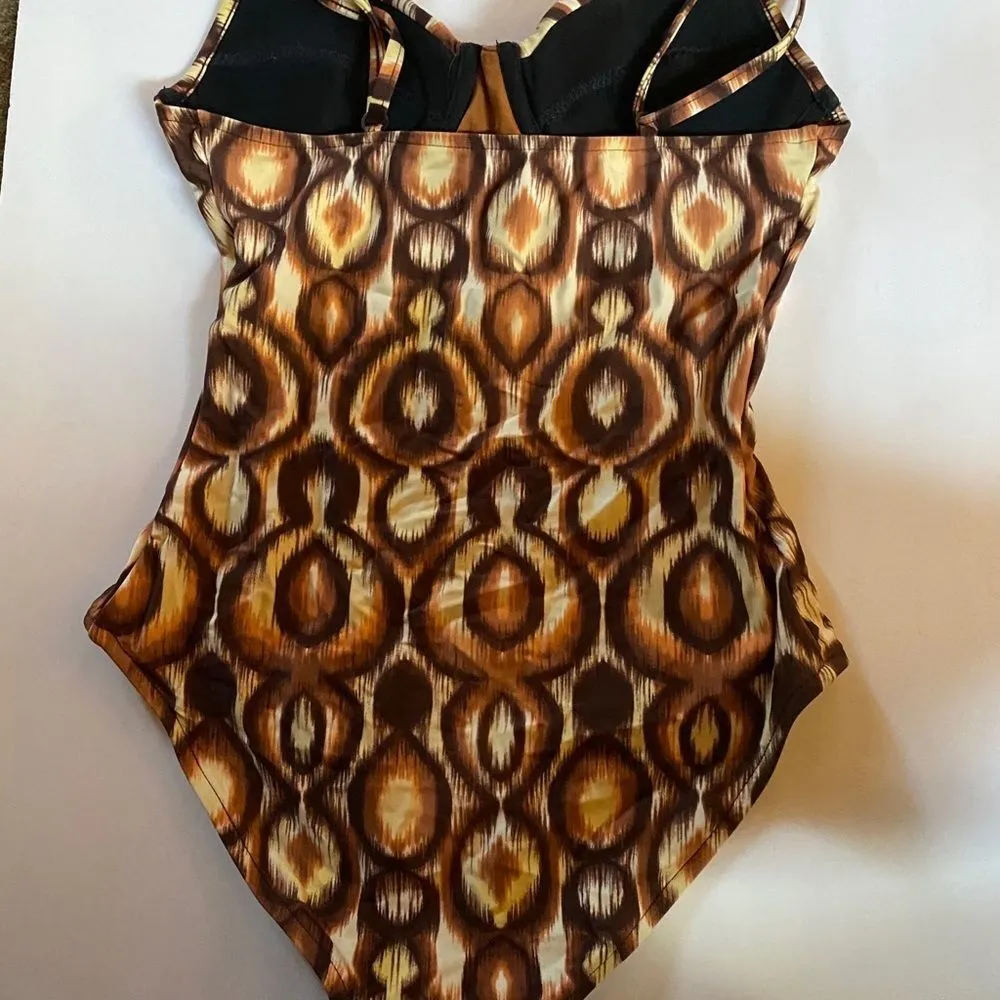 1 Sol Underwire One Piece Bathing‎ Suit Brown - Image 5