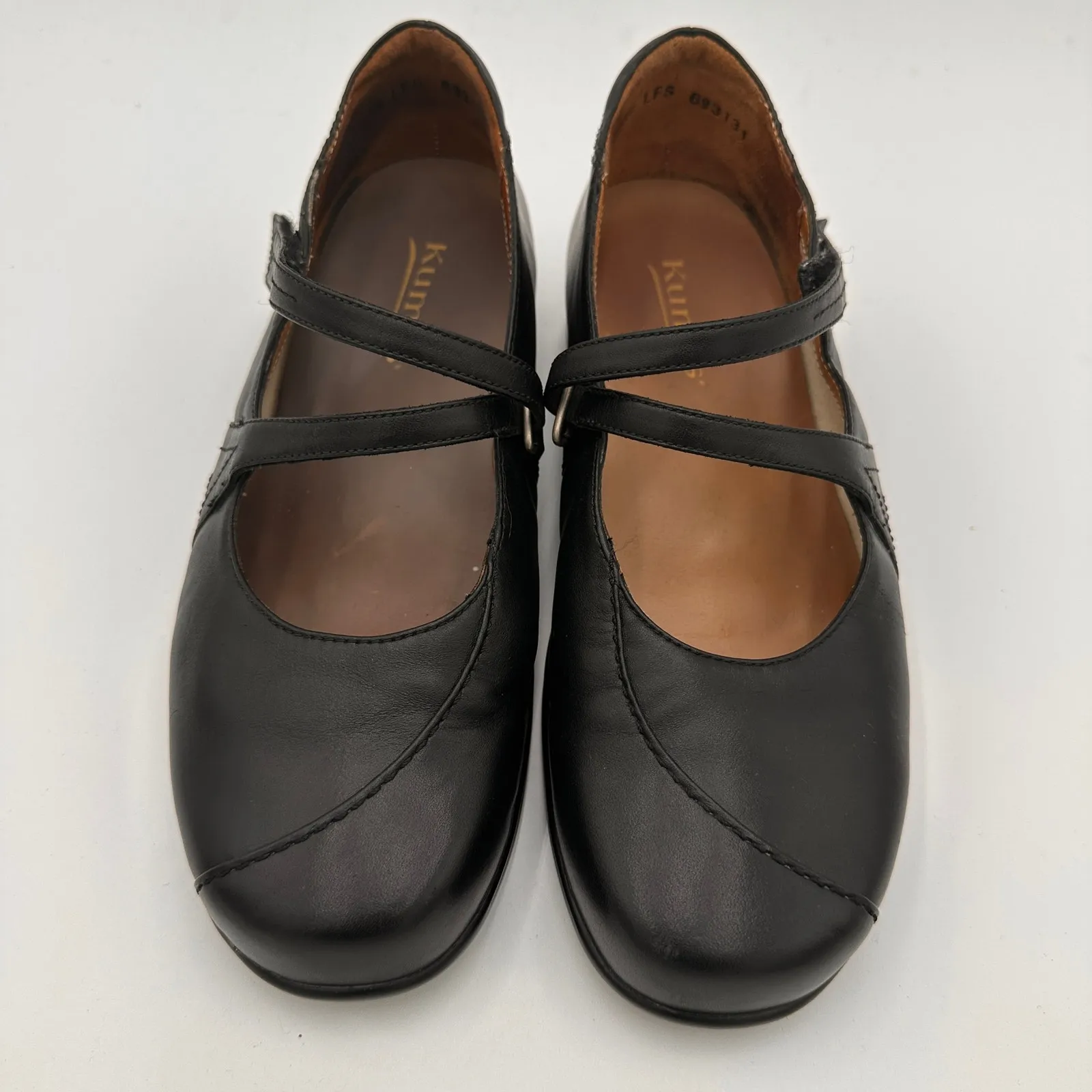 Kumfs Ziera Women's Black Leather Mary Jane Shoes Size 39 / 8 - Image 2
