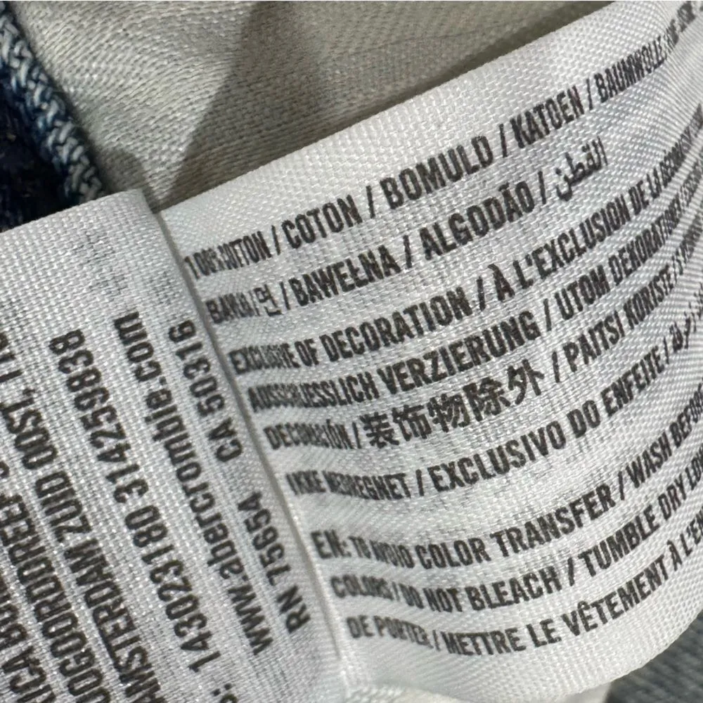 Abercrombie and Fitch Raw Hem Mini Jean Denim Skirt Women’s 24 - Image 3