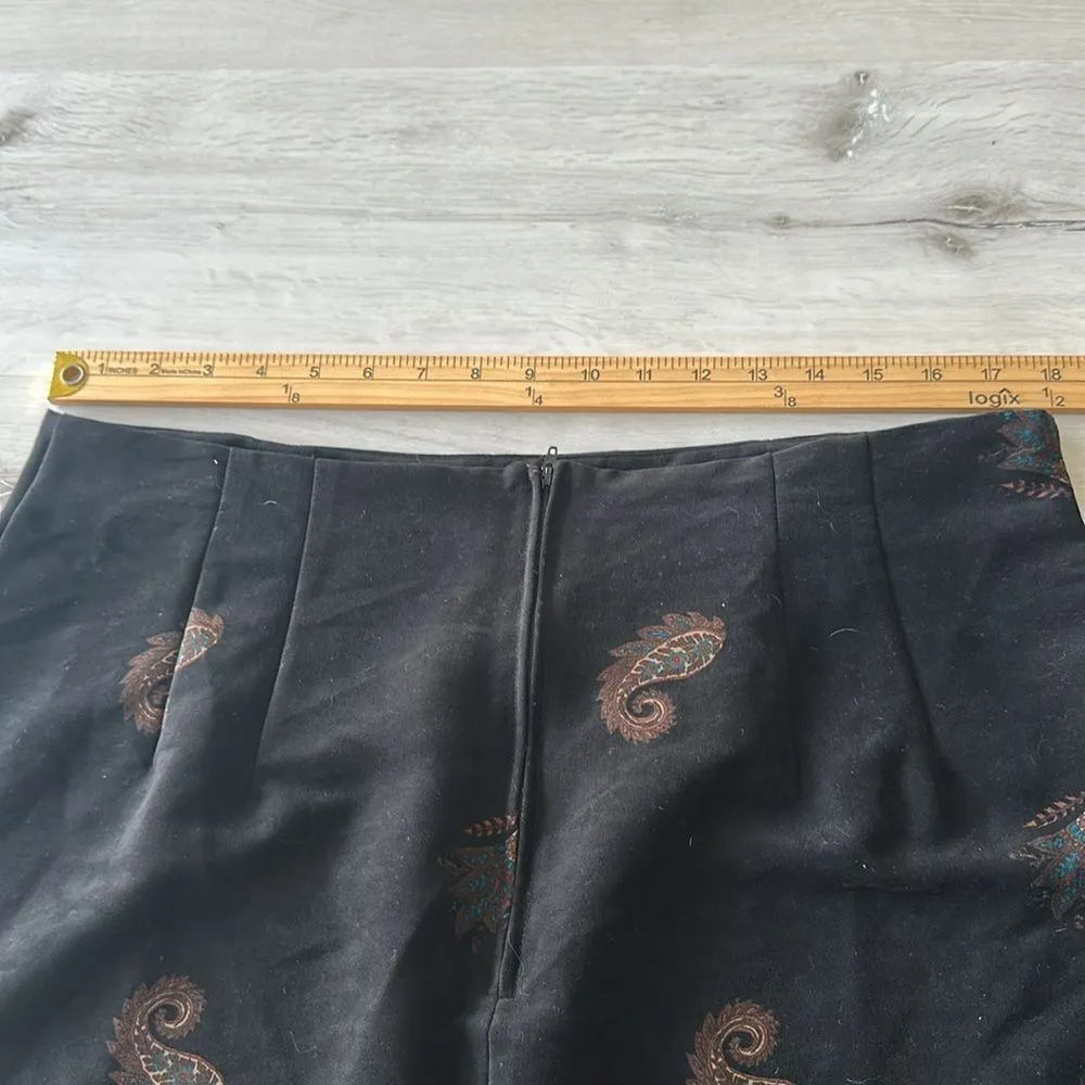 Briggs Vintage Paisley Floral Skirt Black 18 EUC - Image 3
