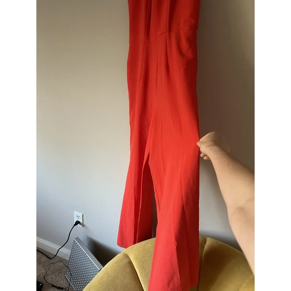 Julia Jordan Knot Neck Halter Jumpsuit Size 8 Orange Formal Party Dressy - Image 13