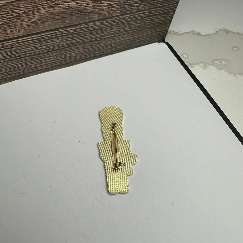 Nutcracker Enamel Cloisonné Style Christmas Gold Tone Brooch Pin Signed - Image 5