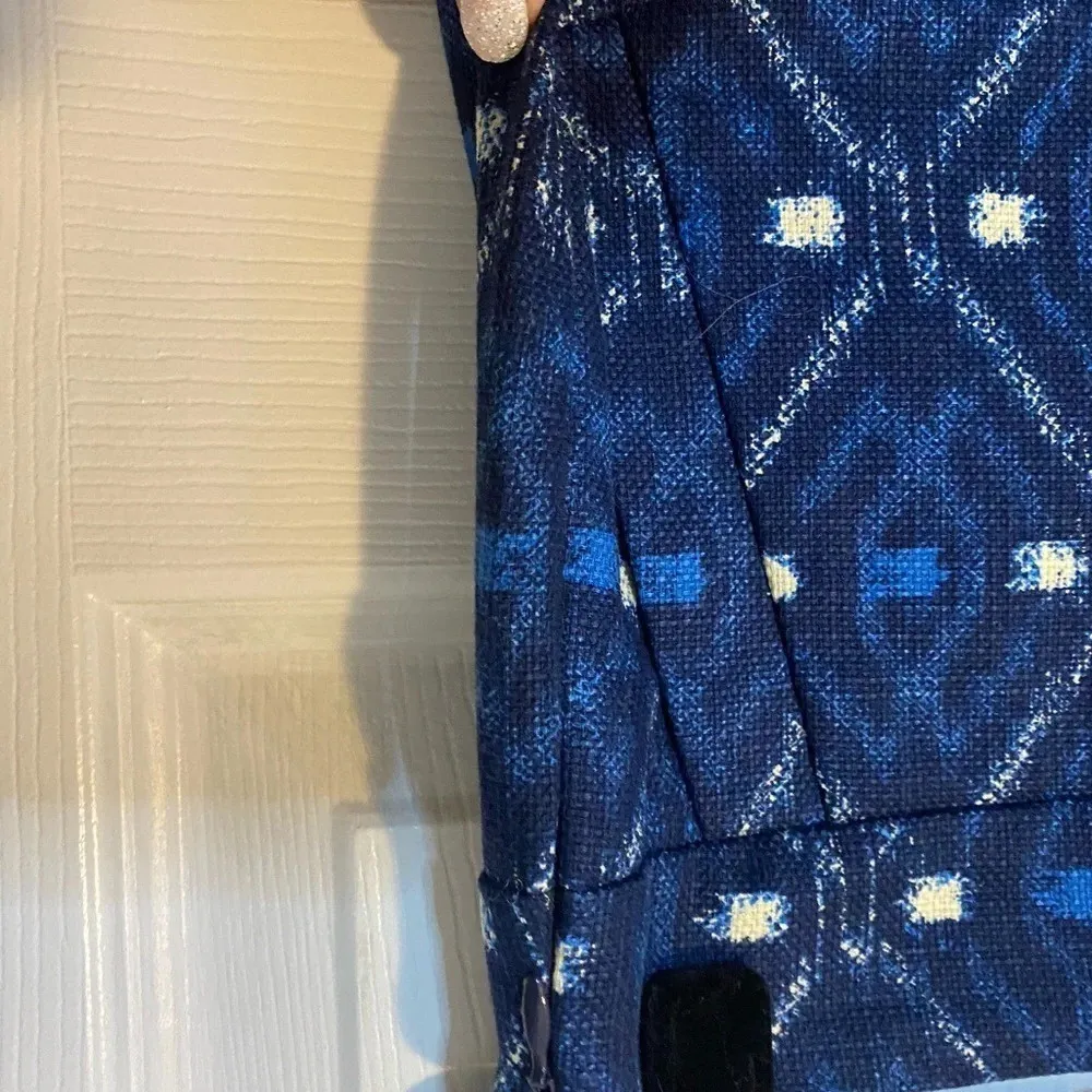 J.‎ Crew Factory Basketweave Ikat Cotton Shorts Size 2 Blue - Image 3