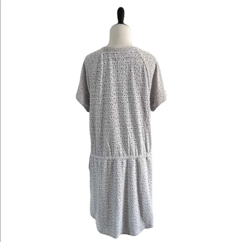 Lou & Grey Tie Waist Eyelet Lounge Casual Dress | Grey | Large - Image 3