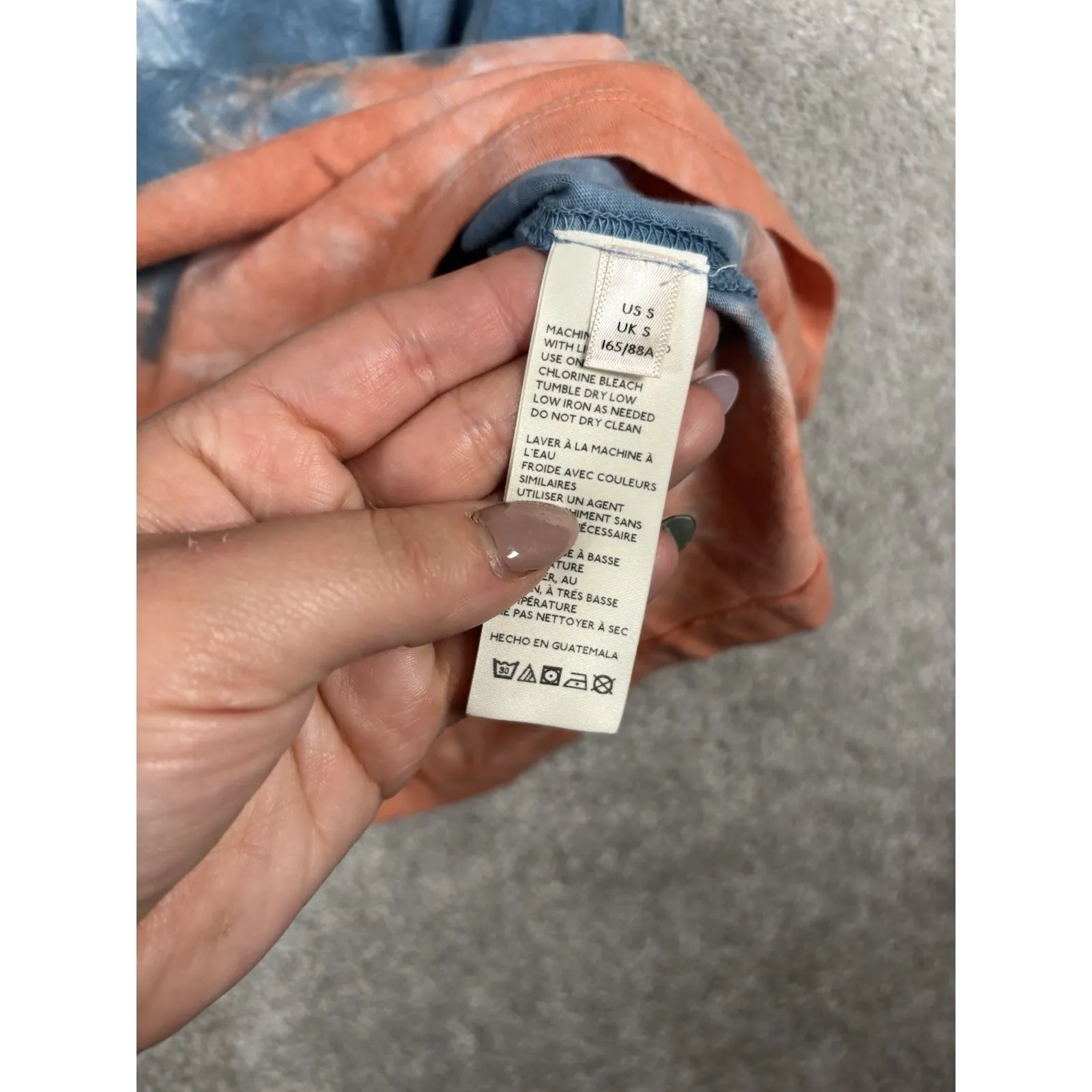 Free People We The Free Oversized Tie Dye T-Shirt Long Sleeve Tee S Small‎ Boho - Image 6