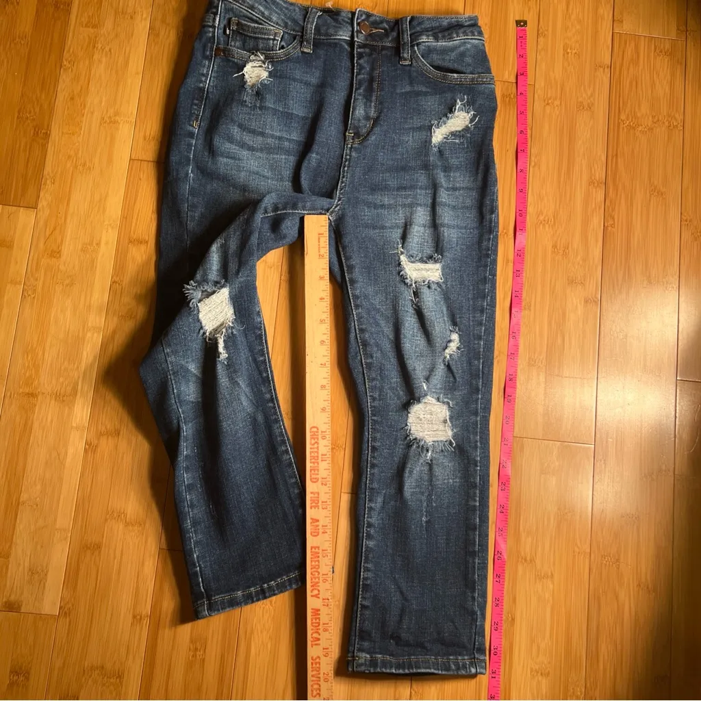 Judy Blue Women’s Capri Fit Distressed Streetwear Stretch Skinny Jeans|Size:3/26 - Image 7