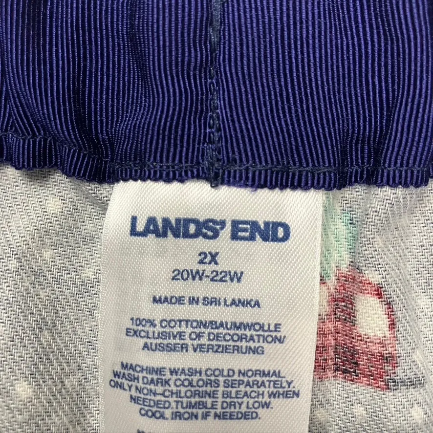 Lands End 2X Women Navy Red Plaid Camper Christmas Pajama Pants Lounge Sleepwear - Image 2