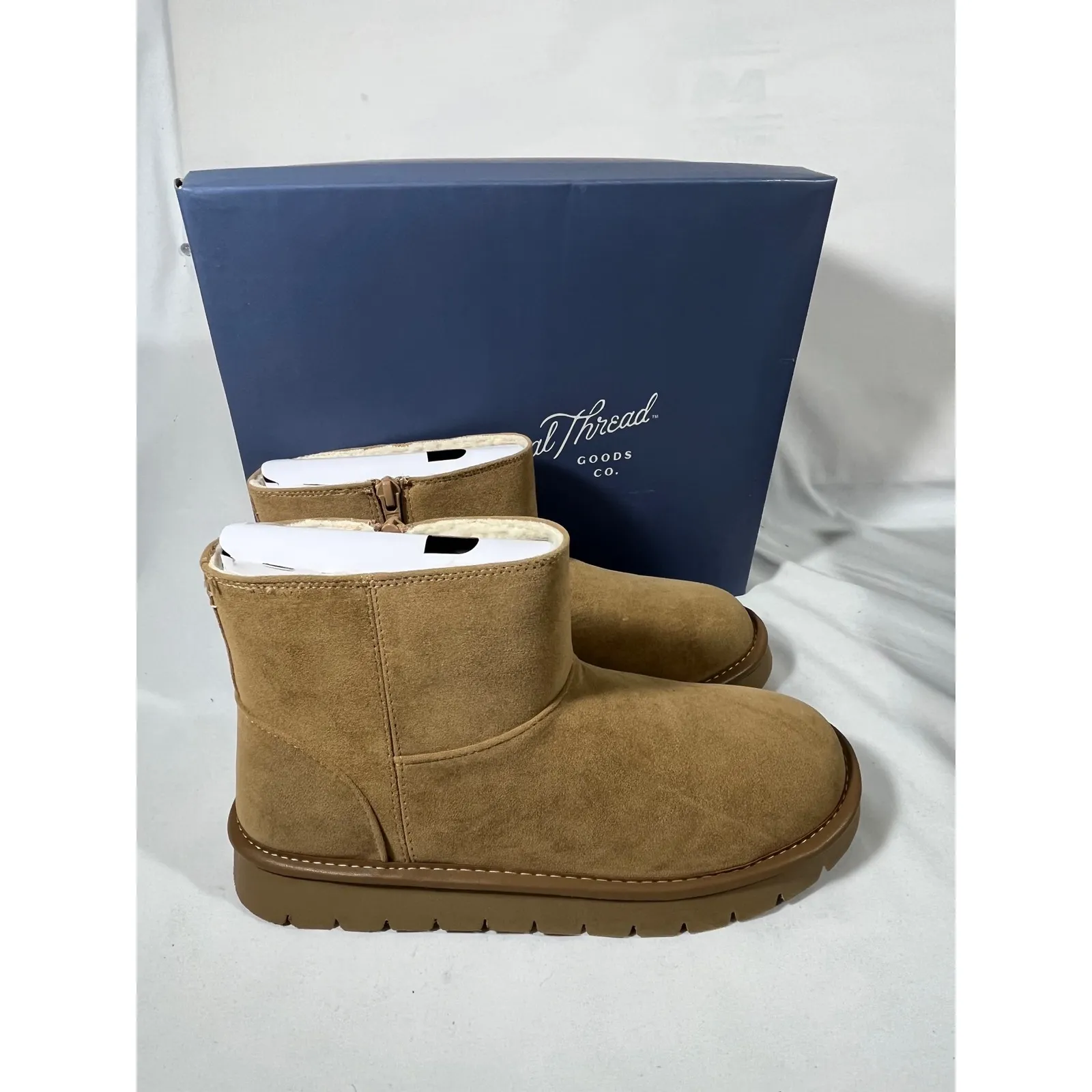 Universal Thread Women Memory Foam Zip Ankle Boots Tan Winter Comfy Size 8 - Image 5