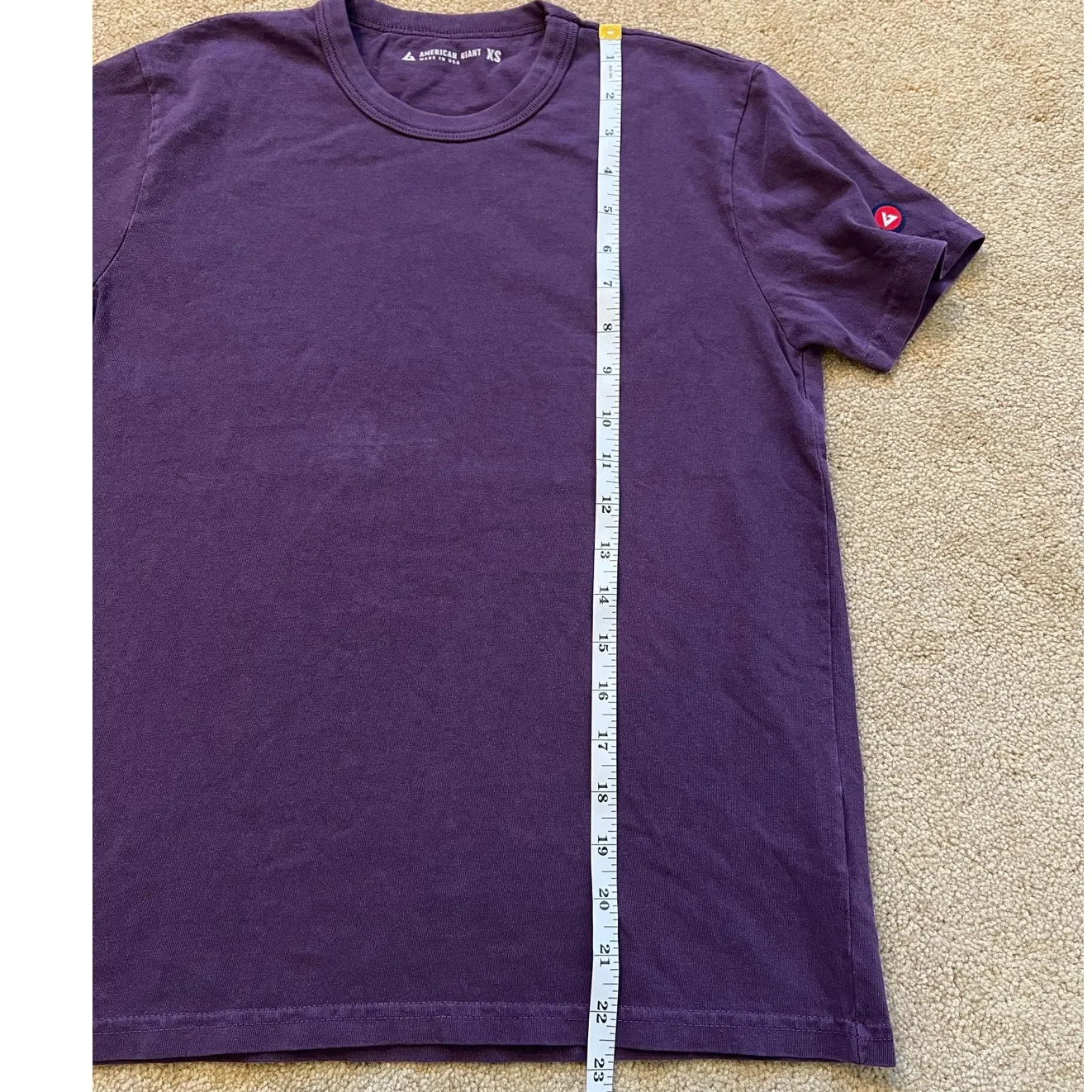 American Giant Women's Vintage Cotton Crew Tee Purple Size XS - Image 8