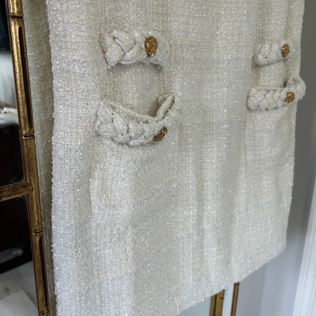 Lena Cream Sheath Mini Dress for Wedding Guests Size XL - Image 5