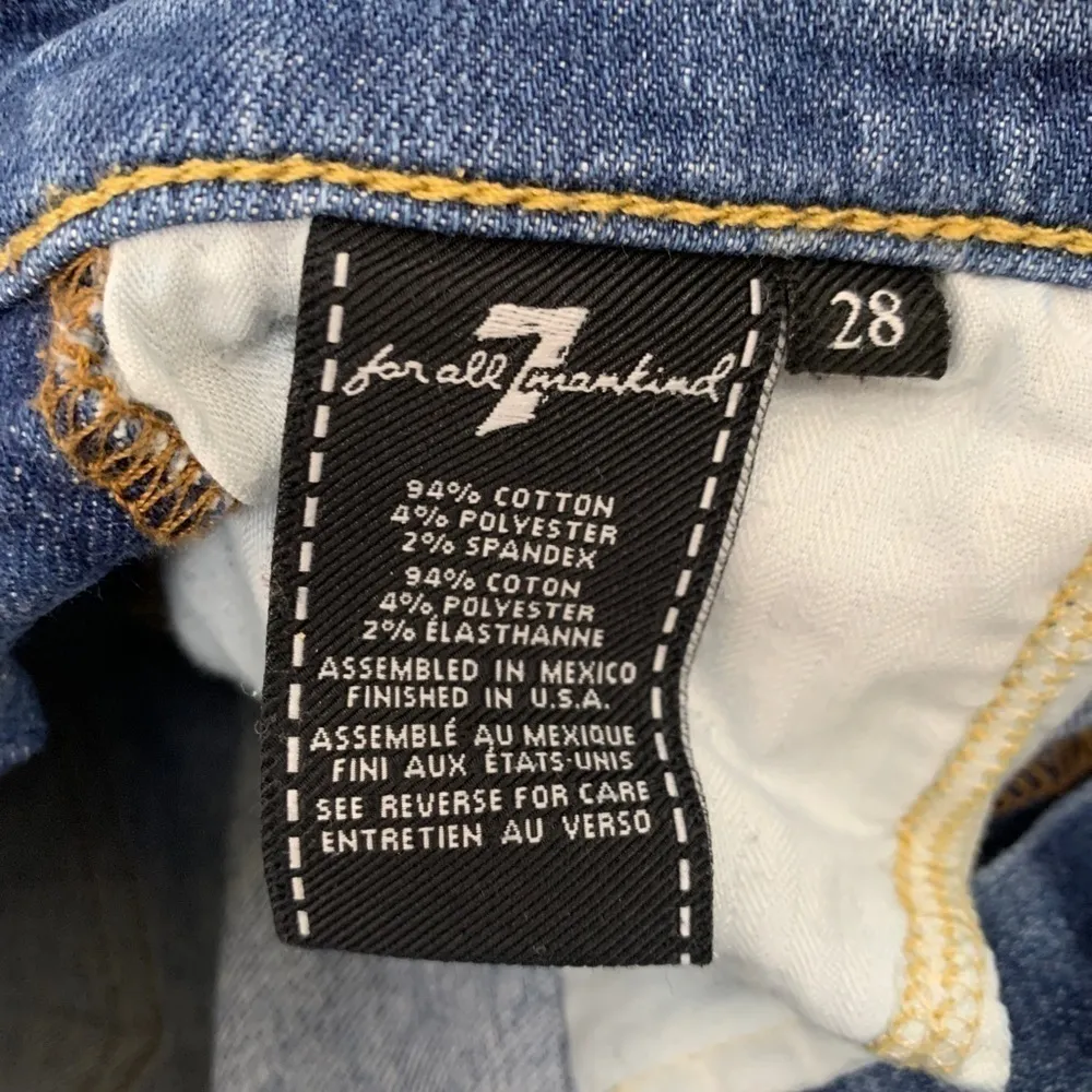 7 for all mankind Roxanne‎ Ankle Fray Jeans in Bright Houston Size 28 - Image 9