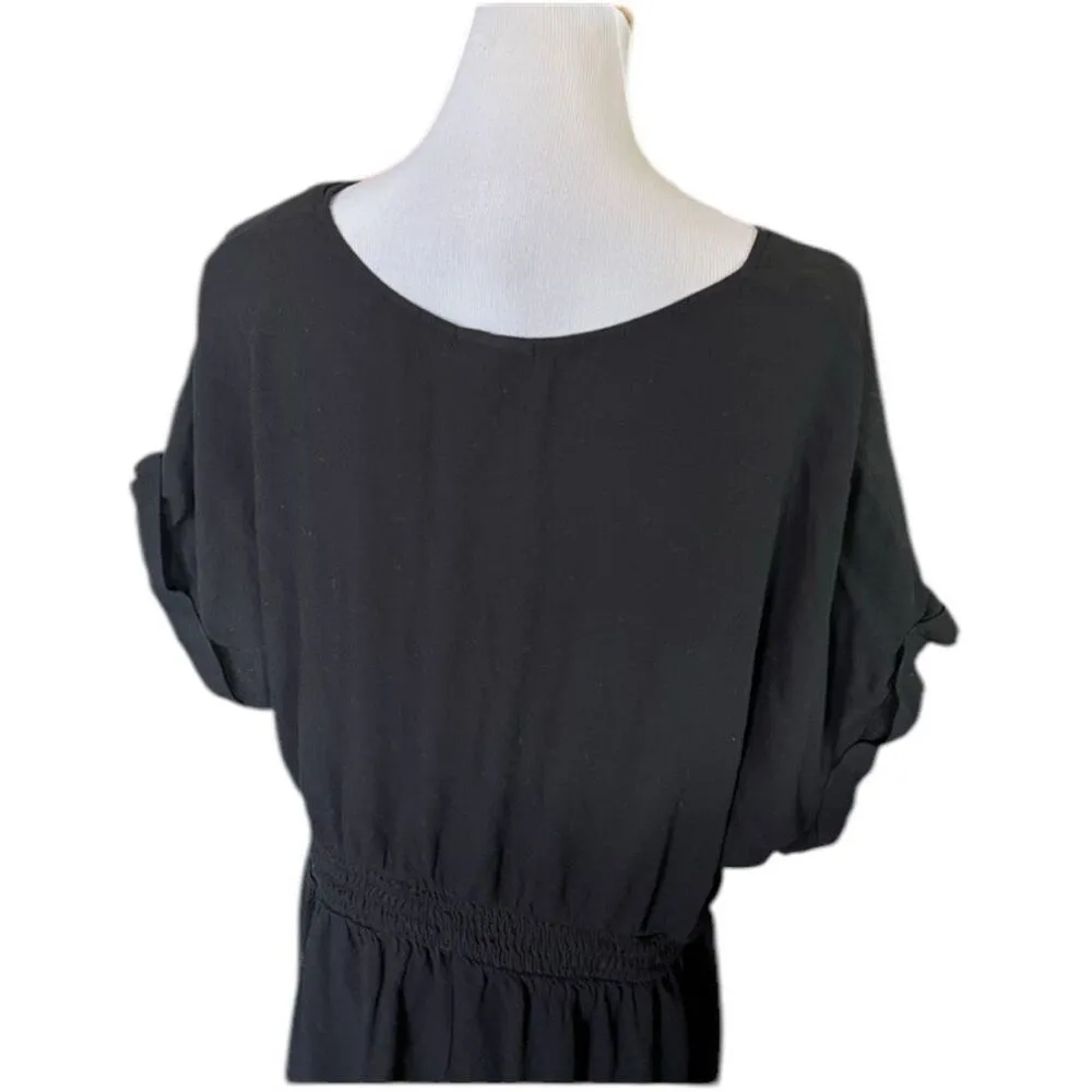 Womens Ava & Viv Classic Black Twist Front V Neck Woven Dress - Sz 2X - Image 4