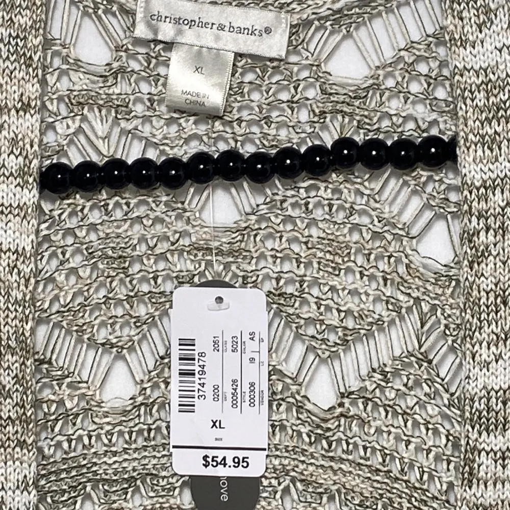 Christopher & Banks gray embroidered cardigan - Image 3