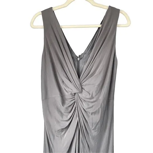 T6 Vintage Robert Rodriguez Grey Knot Front V Neck Sleeveless Maxi Dress Size 6 - Image 8