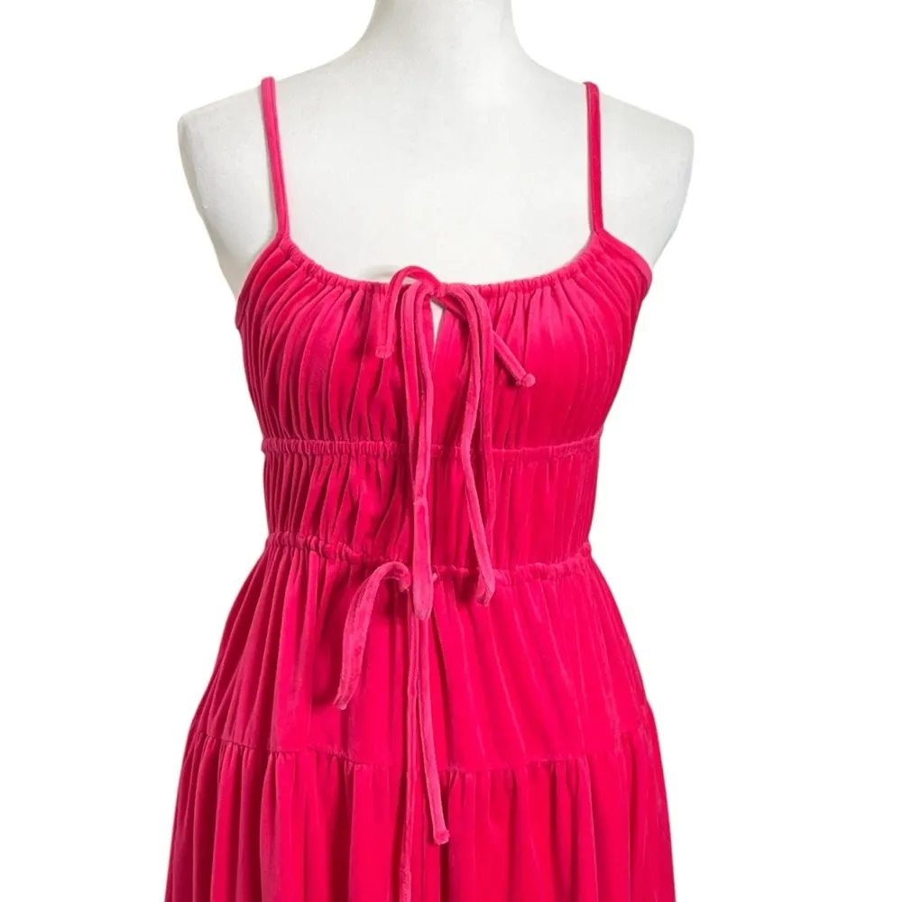 Ciao Lucia NWT Fabia Velour Dress Women’s Size Small Hibiscus Pink Midi - Image 3