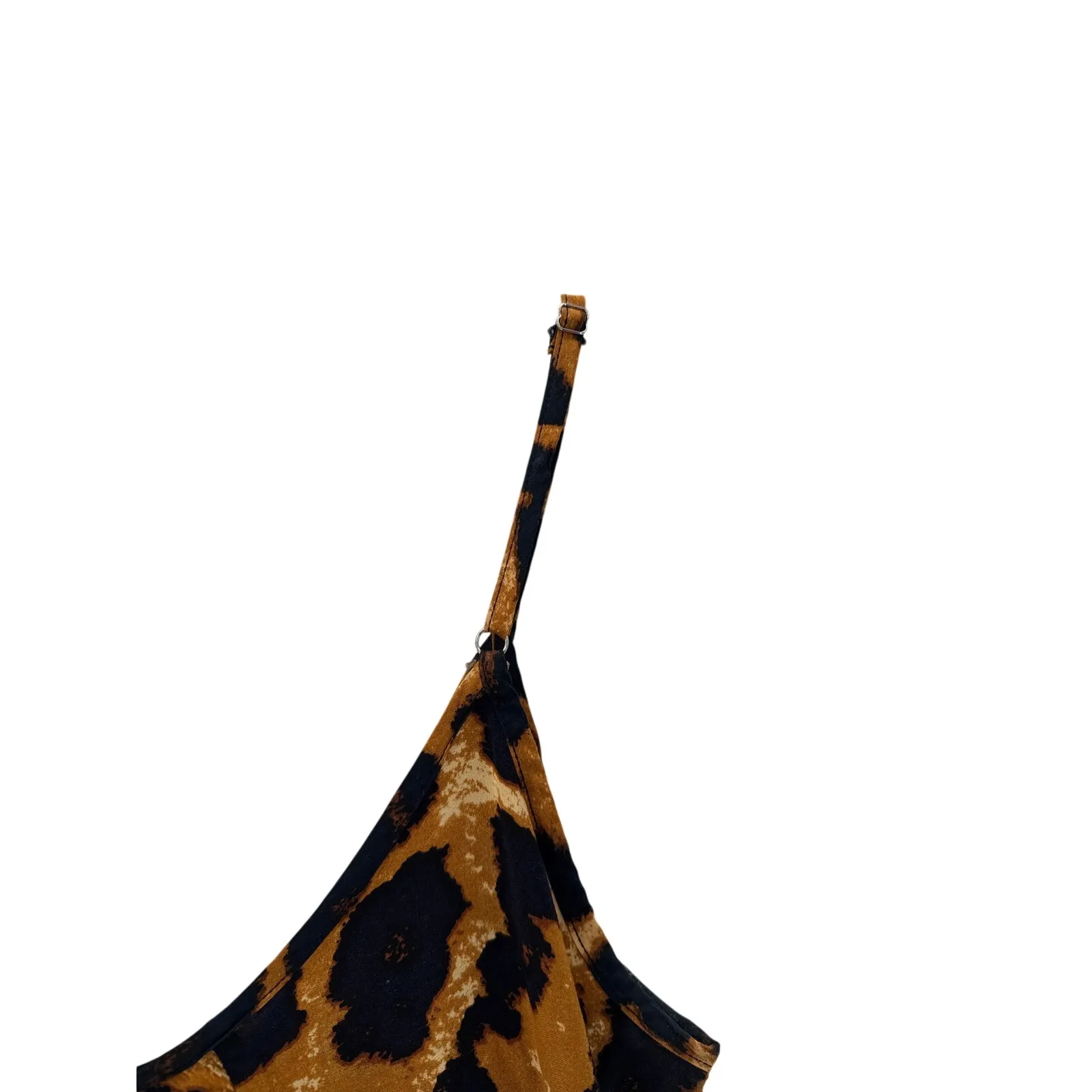 Buenos Ninos U Neck wild leopard hi lo Dress Adjustable straps size S travel Brown - Image 7