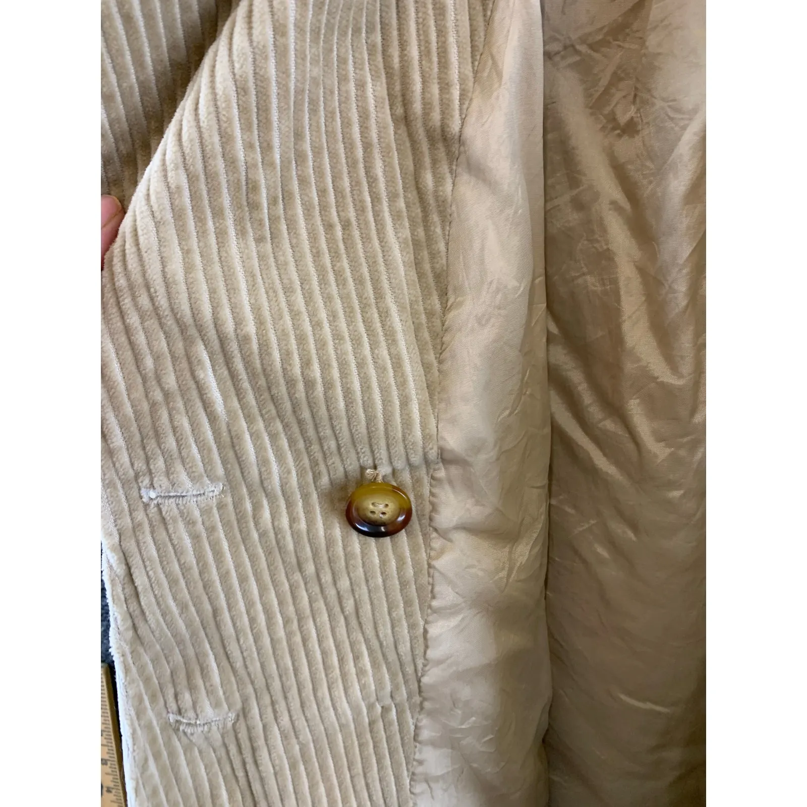 VTG Y2K Mimi Maternity Women’s Tan Corduroy Barn Chore Coat Jacket Size S - Image 10