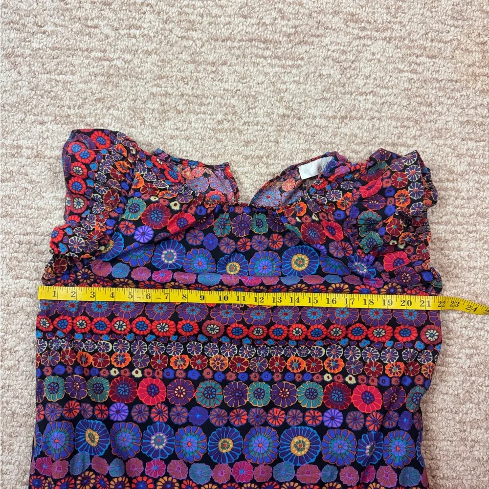 PINCH Floral Print Ruffle Cap Sleeve Midi Dress L. B29 Purple Size L - Image 9