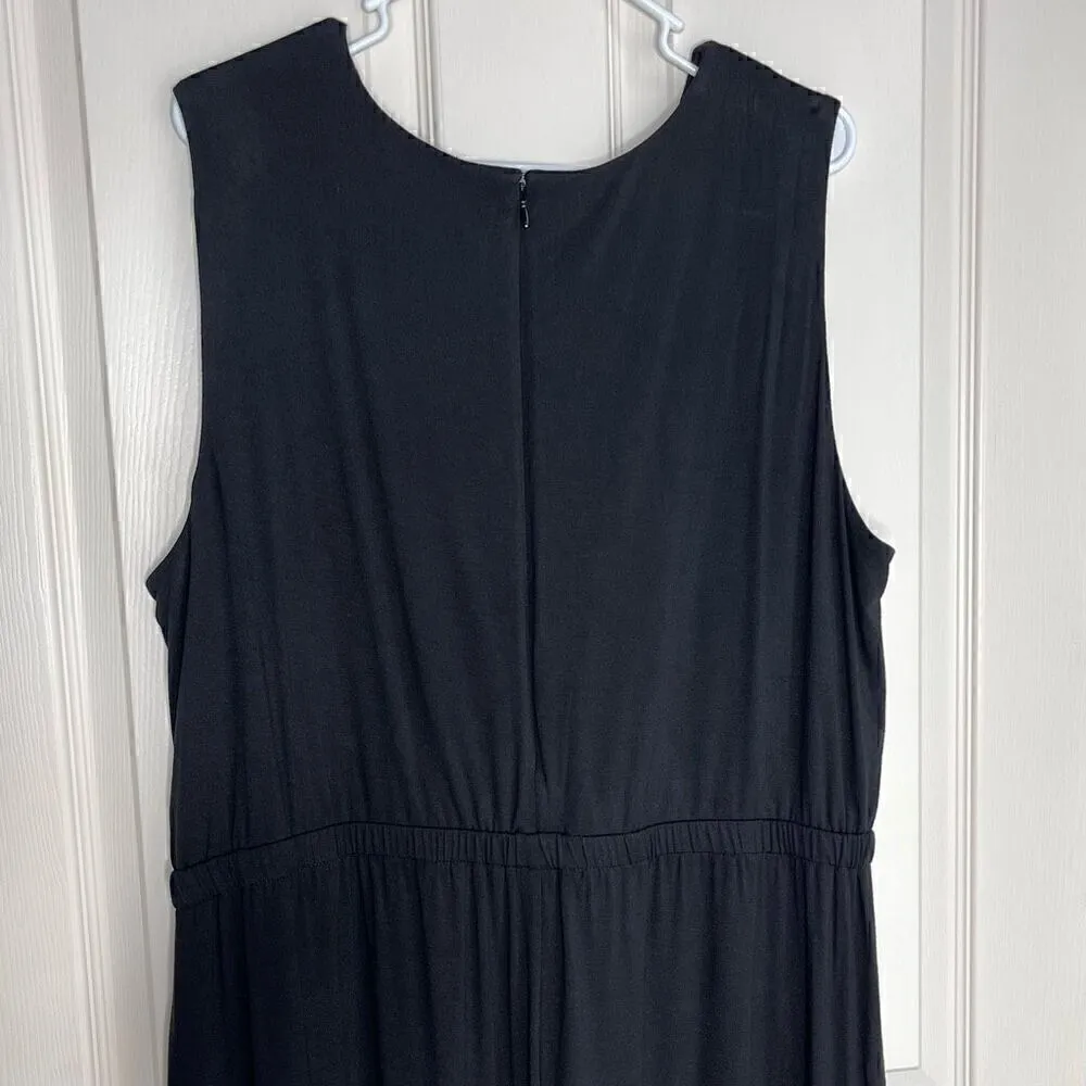 LOFT Plus Twist Front Cap Sleeve Jumpsuit (Black) - 20 - Image 10