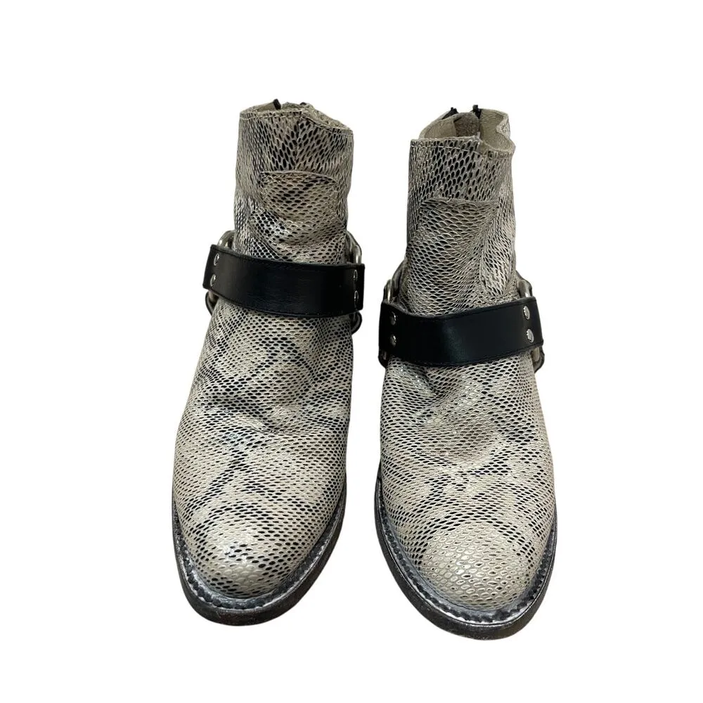 RARE Freebird by Steven Western Boots Women 6 Snakeskin Santiago White Swiftie - Image 2