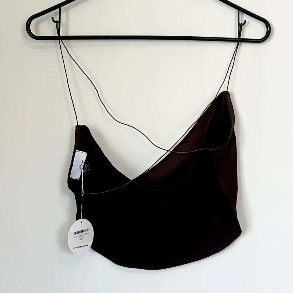 NWT Isalis Candy Silk Hazelnut Brown Top - Size: Large - Image 4