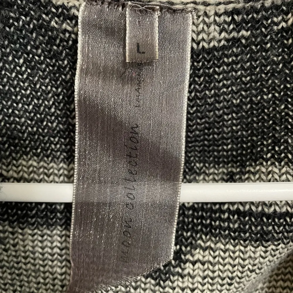 Moon Collection Aztec Print Black & Cream Chunky Knit Cardigan L - Image 3