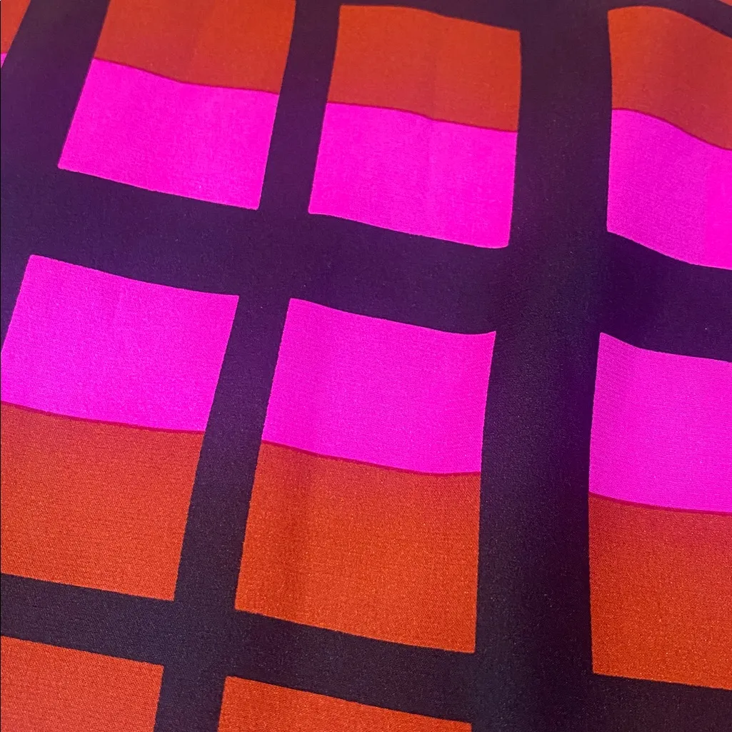 Alice & Trixie Silk Halter Plaid Top Black Bronze Pink Size SMALL - Image 5