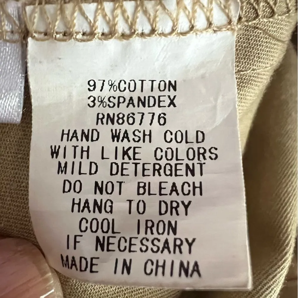 209 Womens Tan Military Jacket Size 2 Button Up Utility Cargo Safari Lightweight - Image 6