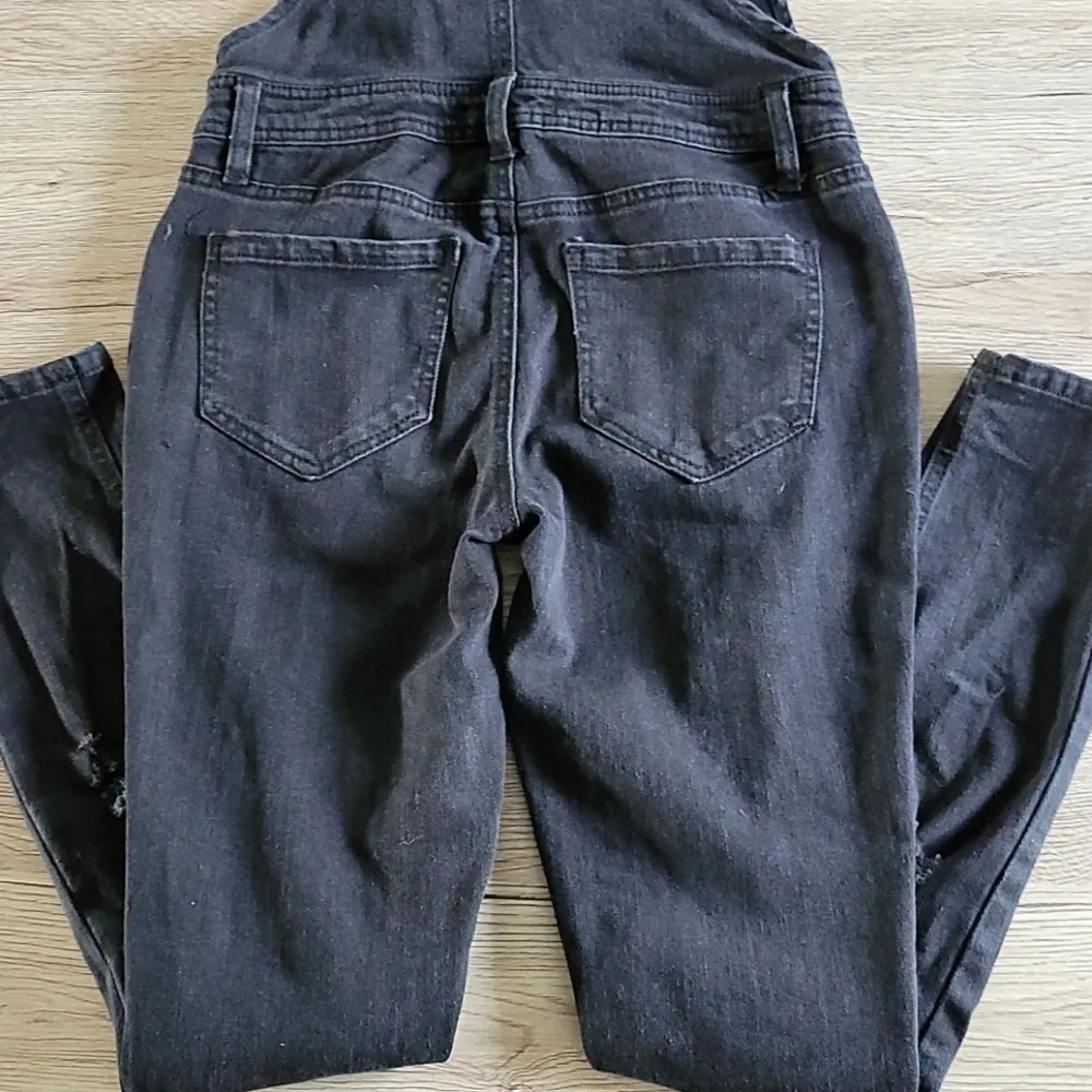 Almost Famous black denim overalls size 5 - Image 7