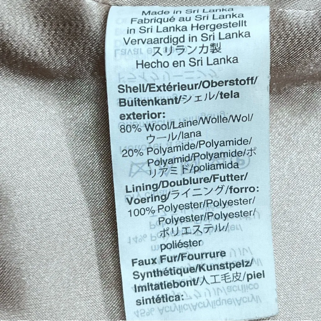 J. Crew Italian Stadium Cloth Nello  Cori Tan Coat with Faux Fur Trim-Size 00 - Image 13