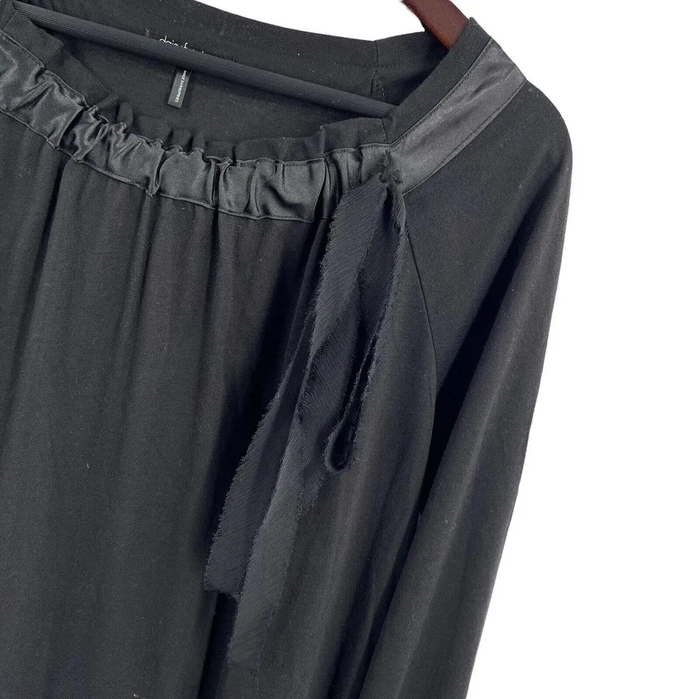 Daisy Fuentes Black Long Sleeve Top Bow Detail Size Large New - Image 25