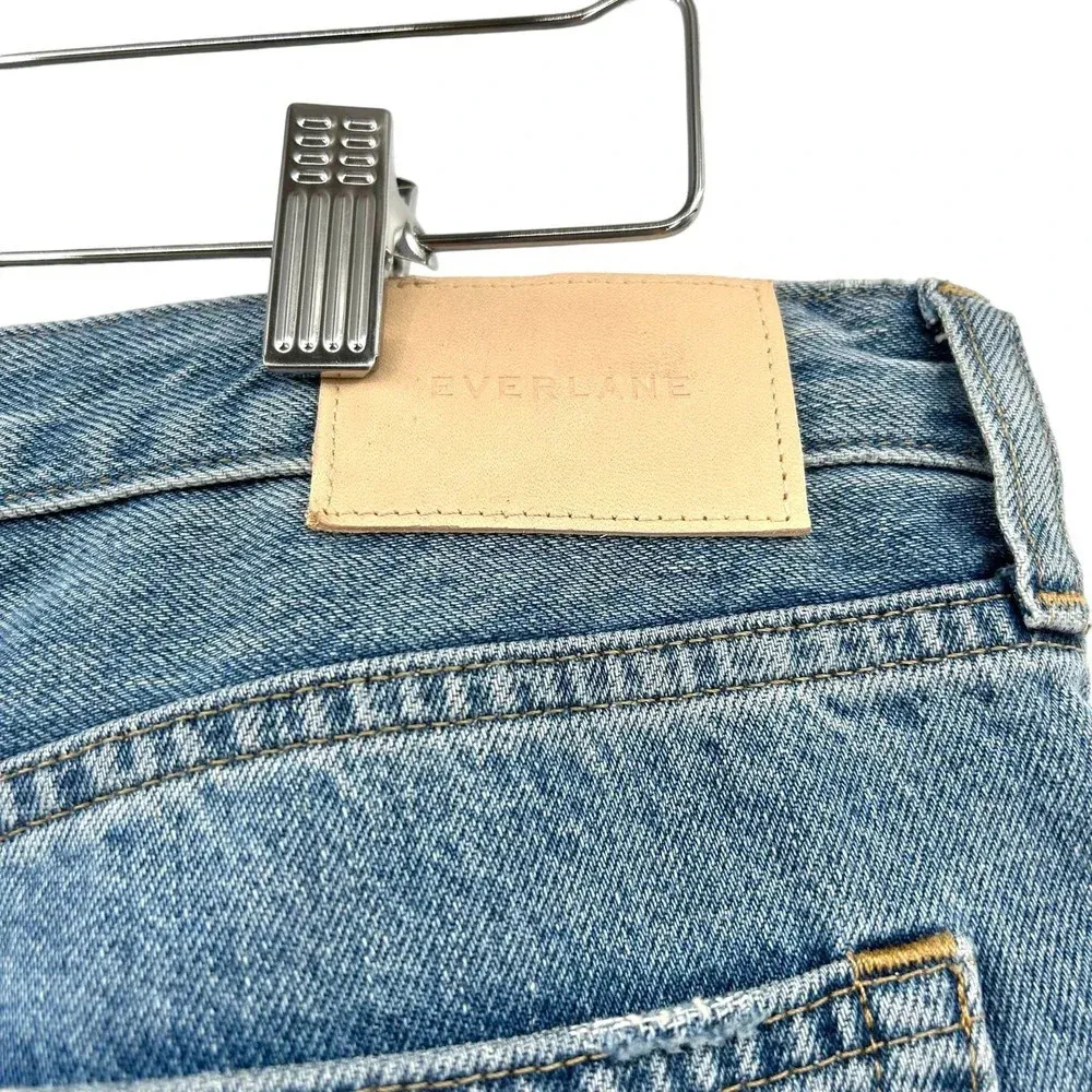 Everlane The Denim‎ Short Organic Cotton Blue Distressed Denim Size 31 - Image 6
