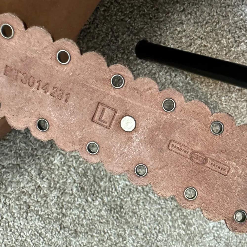 Fossil Brown Leather French Coin Grommet Belt Sz Large Boho Western - Image 8