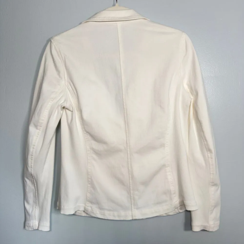J.McLaughlin Size S White Cotton Blend Single-Breasted Two-Button Blazer Jacket - Image 7