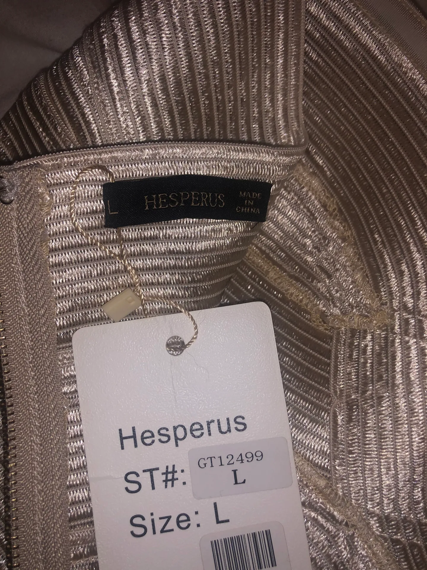 Hesperus Gold Zip Up Tube Top Size L - Image 4