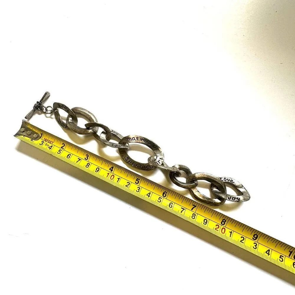 Sterling Silver inspirational link bracelet - Image 8