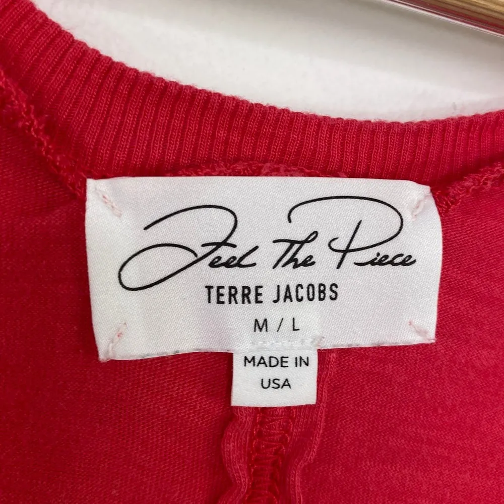 Feel The Piece Terre Jacobs Red Scoop Neck Tank Top Womens Size Medium/Large M/L - Image 7