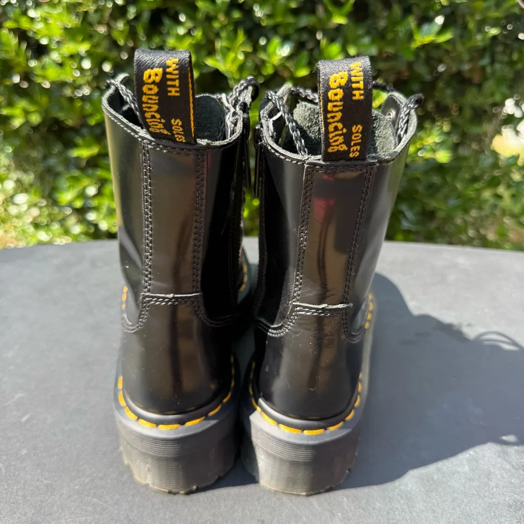 Dr. Martens Black Platform Combat Boots Size 5 - Image 5