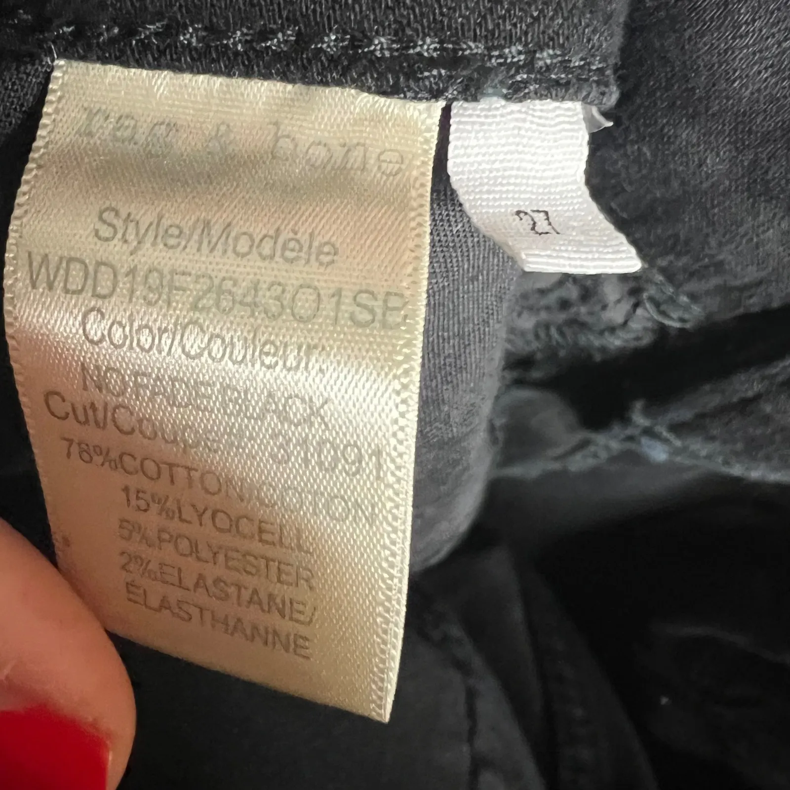 Rag and Bone Dre Low Rise Slim Boyfriend Jeans Size 27 No Fade Black - Image 10