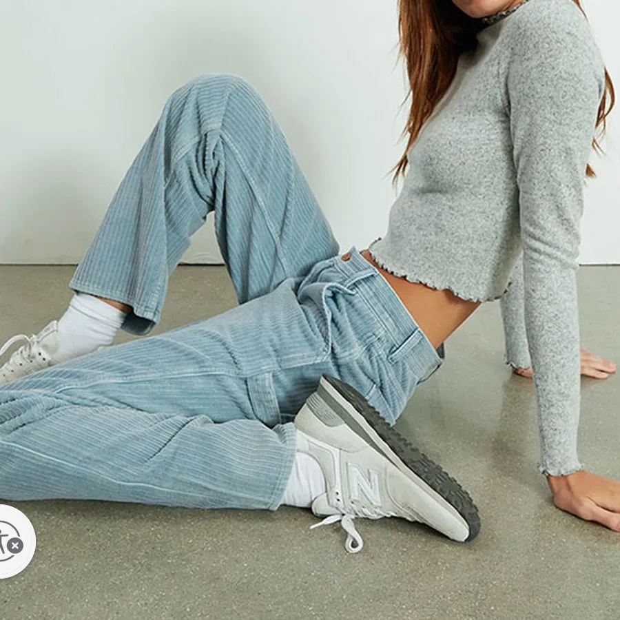 Pacsun Baby blue corduroy Baggy Carpenter pants Sz 28 Trendy Streetwear Relaxed - Image 14