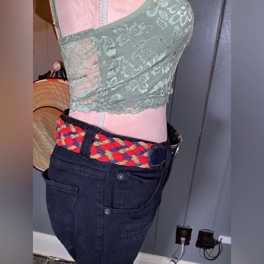 Vintage Braided Belt Small (red, brown, & tan) Red - Image 11