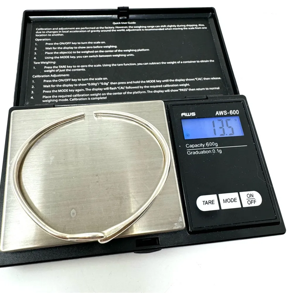 Sterling silver cuff with knot embellishment, 13.5g - Image 7