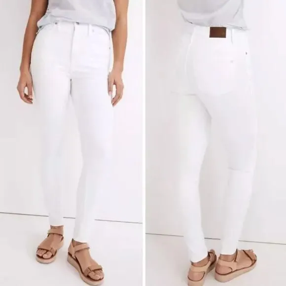 NEW Madewell‎ 10" High-Rise Skinny Jeans in Pure White, 26 - Image 2