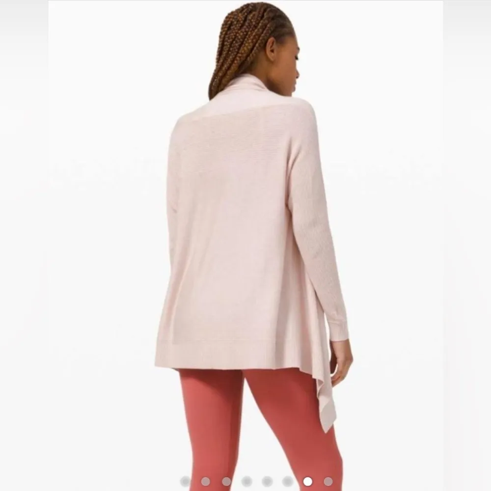 Lululemon Cashlu Cardigan Wrap Sweater Pink Bliss Open Front Relaxed Womens XS/S - Image 2