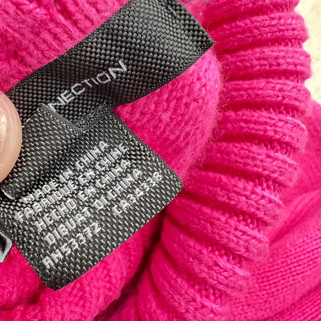 French Connection Puff Sleeve Turtleneck Sweater Pink Size Small - Image 10