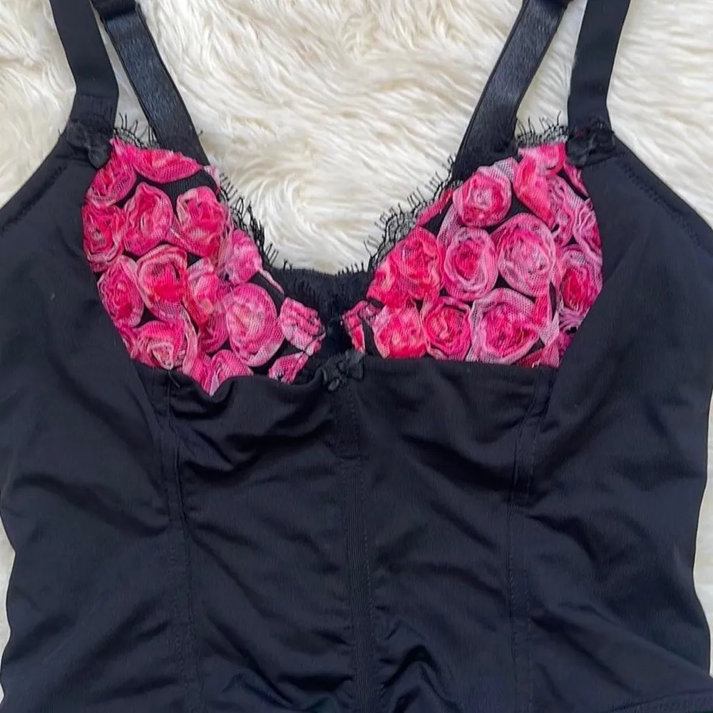 Mesh Rosette Floral Bustier Corset Black Size undefined - Image 6