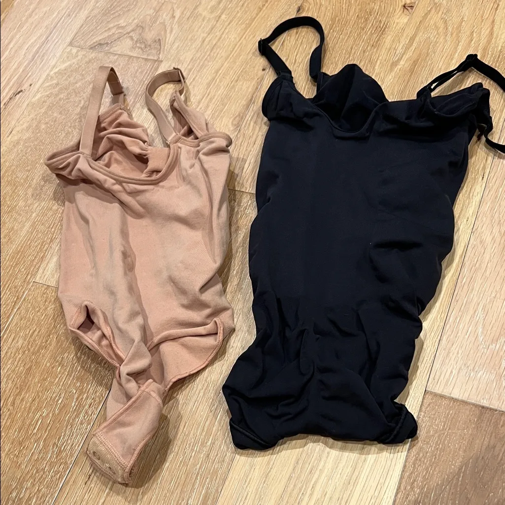 2 Skims Black and‎ Tan Bodysuits L/XL - Image 2