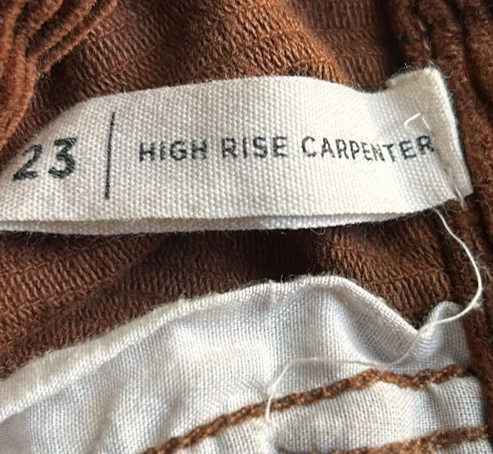 PacSun Women’s High-Rise Rustic Brown Corduroy Carpenter Pants - Image 7