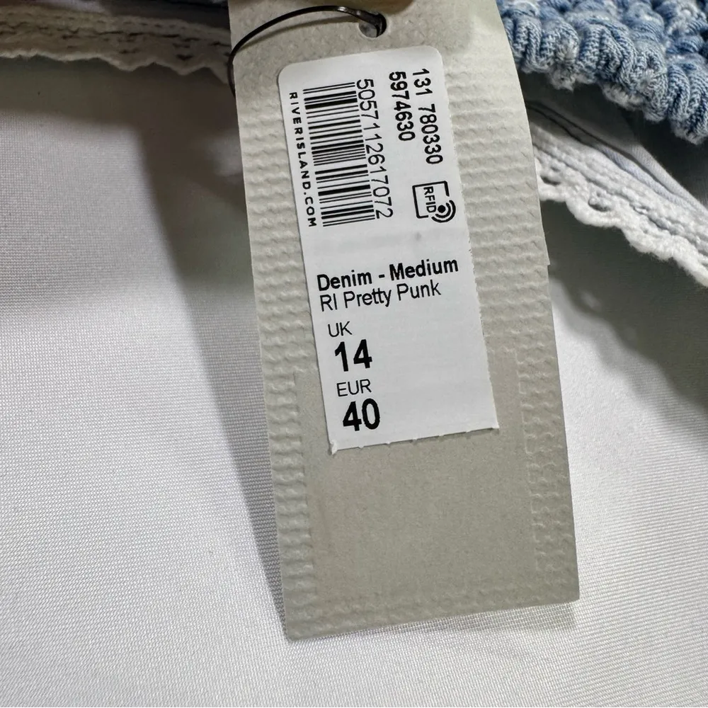 NWT River Island Denim Broderie Corset Top - Image 7