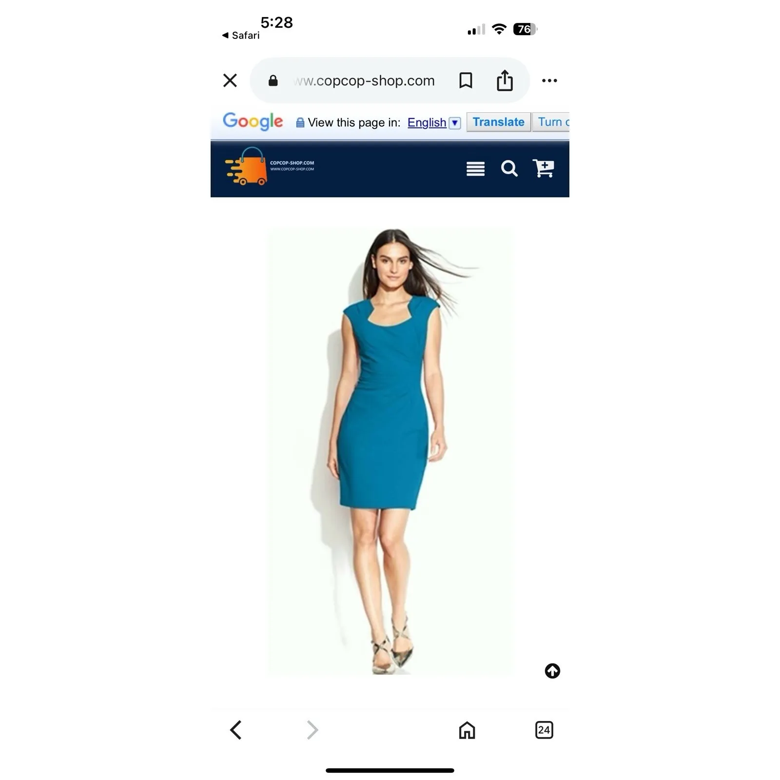 Calvin Klein Teal Side‎ Ruched Horseshoe Neck Sleeveless Crepe Sheath Dress 6 - Image 2